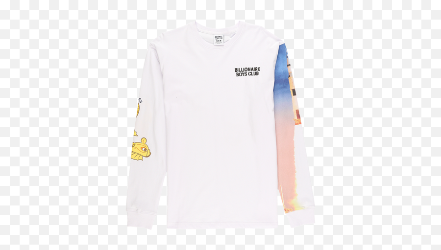 Billionaire Boys Club Launch Long Sleeve T - Shirt White On Garmentory Long Sleeve Emoji,Biys Graphic Emoji Long Sleeves