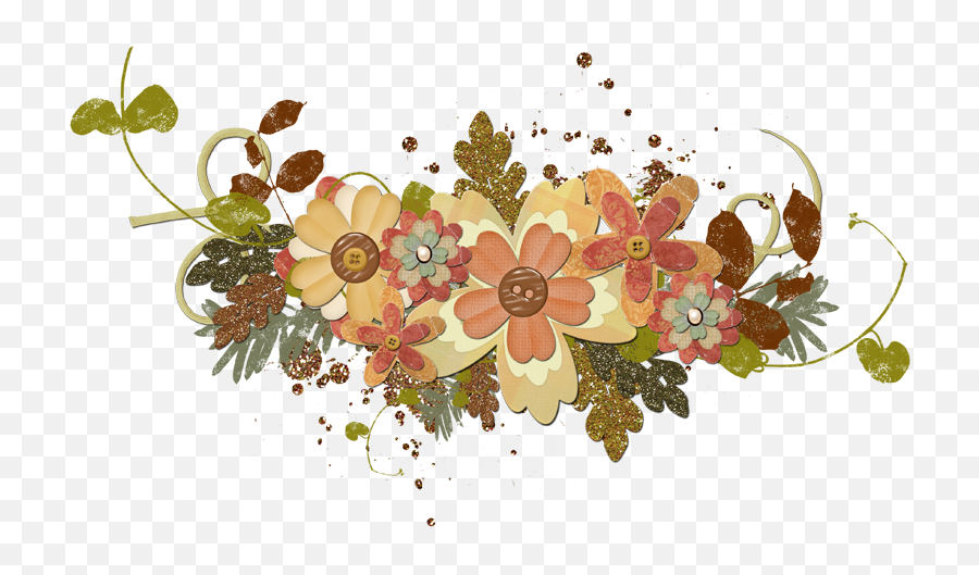 Digital Fall Cluster Freebie - Transparent Fall Floral Png Emoji,Sweet6 Emotion Tutoria