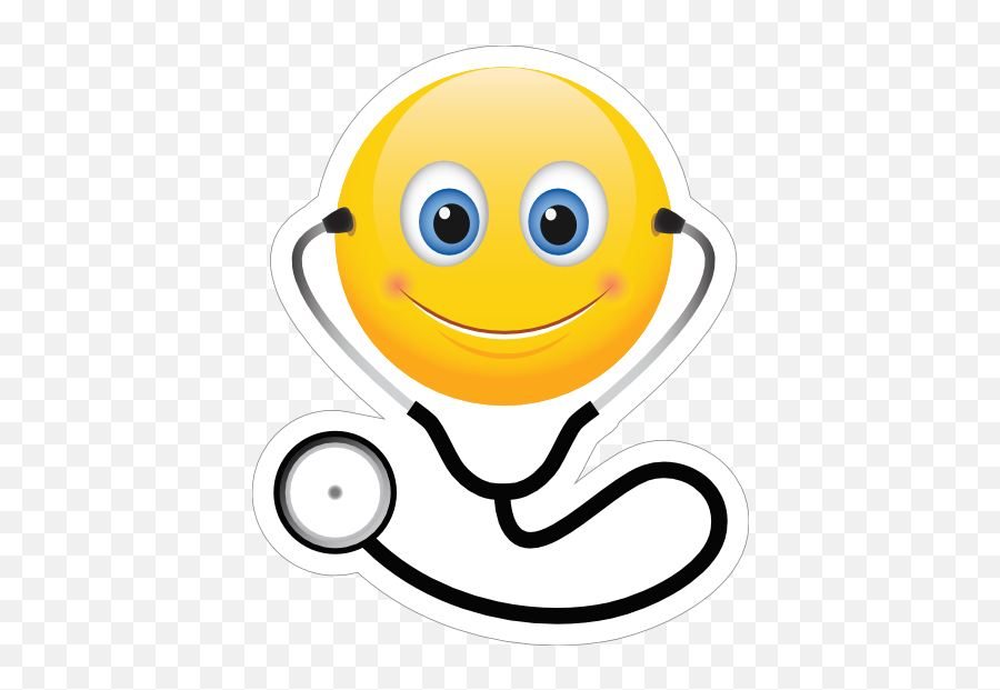Cute Doctor With Stethoscope Emoji Sticker - Doctor Emoji,Doctor Emoticon