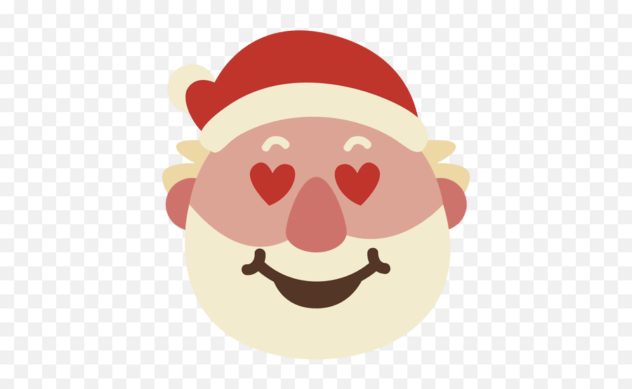 Heart Eyes Santa Claus Face Emoticon 50 - Transparent Png Ojos De Santa Claus Emoji,Heart Eyes Emoji