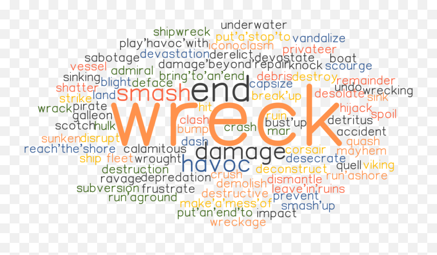 Wreck Synonyms And Related Words What Is Another Word For - Dot Emoji,Emotions Shouldnt Overpower Integrity