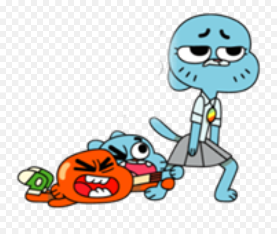 The Most Edited Nicolewatterson Picsart - Gumball Sticker Whatsapp Emoji,Amazing World Of Gumball Emotions Anxiety Clown