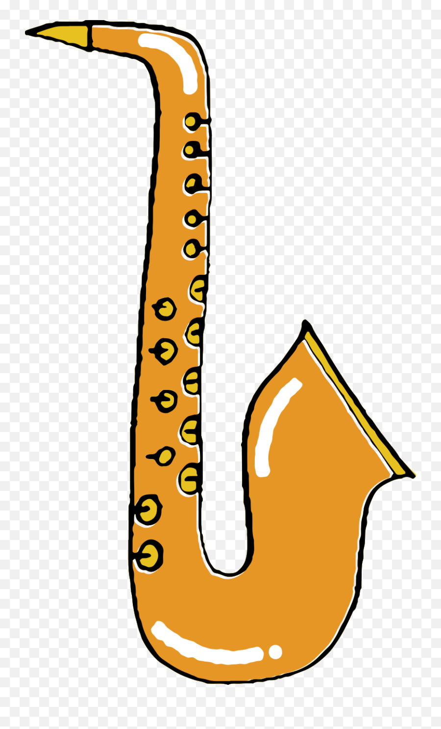 Free Hand Drawn Music Instrument - Dot Emoji,Saxophone Emoticon Clipart For Texting