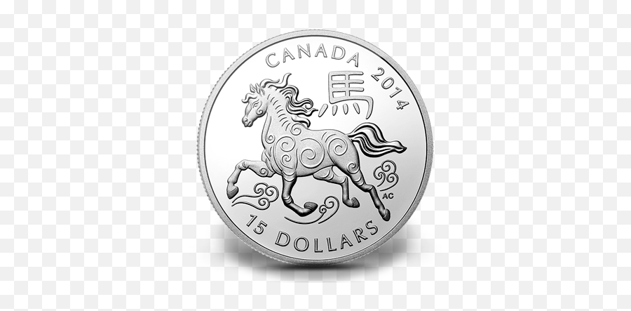 1 Oz Fine Silver Coin - Year Of The Horse 2014 The Royal Emoji,Maple Leaf Officer Horse Emoji
