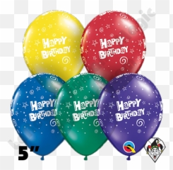 5 Inch Round Assortment Birthday Stars U0026 Swirls Balloon Qualatex 100ct Emoji,Emoji Color Swirls