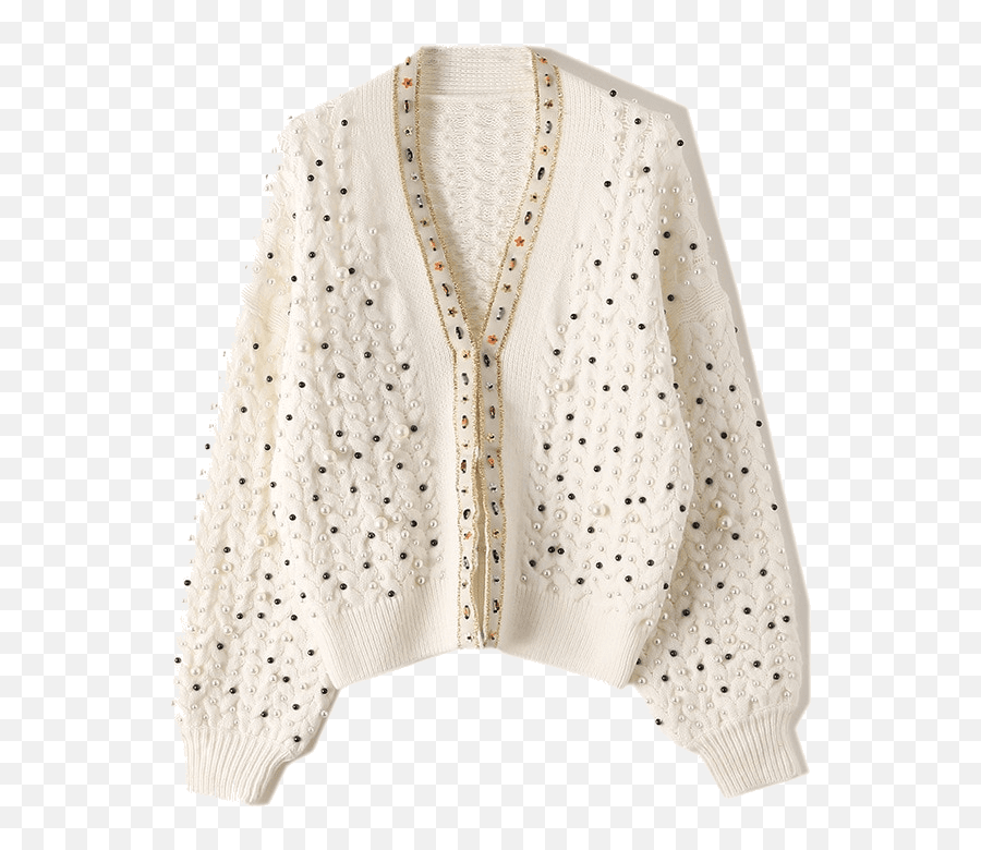 Elegant Knitted Cardigan With Pearls U2013 Dresoo Emoji,Emojis For Elegant Posts