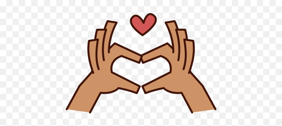 Illustration Of Both Hands Making The Shape Of A Heart Emoji,Four Fingers Emoji