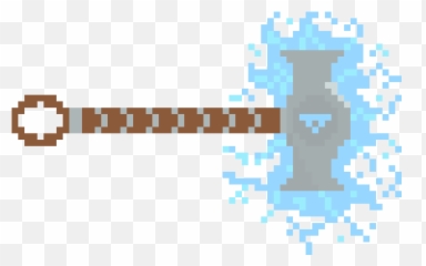 Thors Hammer - Thor Hammer Pixel Art Emoji,Mjolnir Emoji
