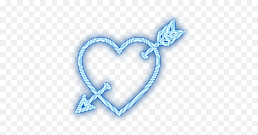 Neon Heart Arrow Blue Love Sticker - Bow Emoji,Emoji Symbol For Margarita