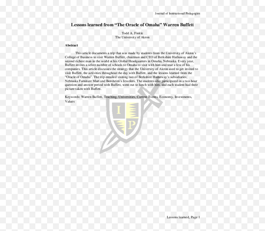 Berkshire Hathaway Research Papers - Academiaedu Document Emoji,Warren Buffett On Emotions