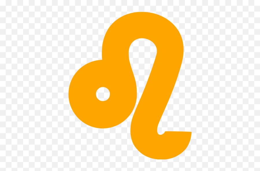 Orange Leo Icon - Orange Leo Sign Png Emoji,Leo Sign Emoticon