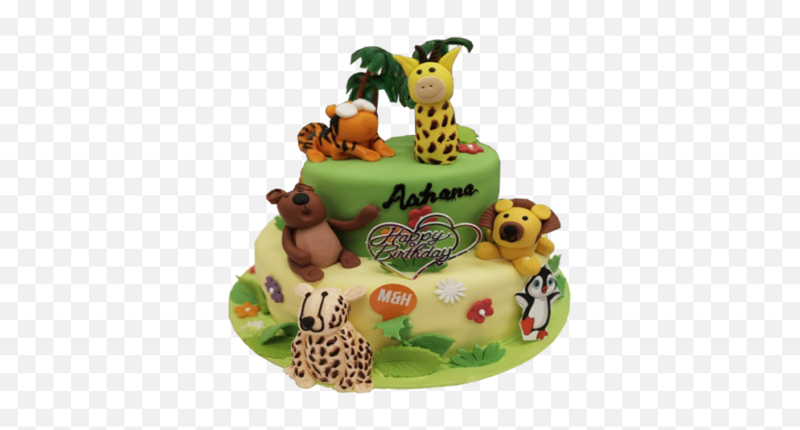 Jungle Theme Cake - Jungle Theme Cake Png Emoji,Emoji Fondant