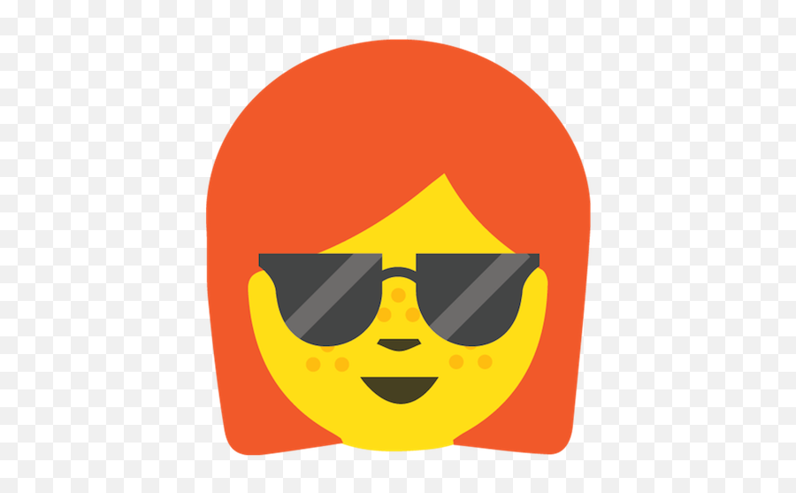 Redhead Emoji Stickers By Asa Bowes - Happy,Sunglass Emoji Emoji Sticker