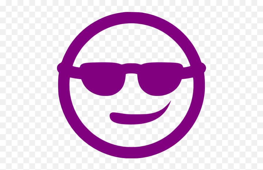 Purple Cool Icon - Chesham Emoji,Purple Ribbon Emoticon
