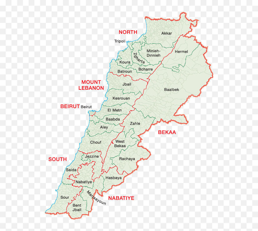 List Of Cities And Towns In Lebanon - High Resolution Map Of Lebanon Emoji,Emojis Of Tyga