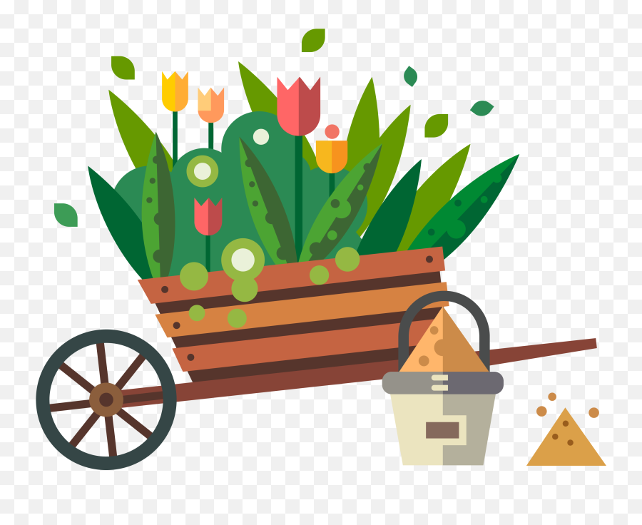 Clip Art Free Stock Garden Shipping Flowers Transprent - Gardening Clipart Png Emoji,Garden Emoji