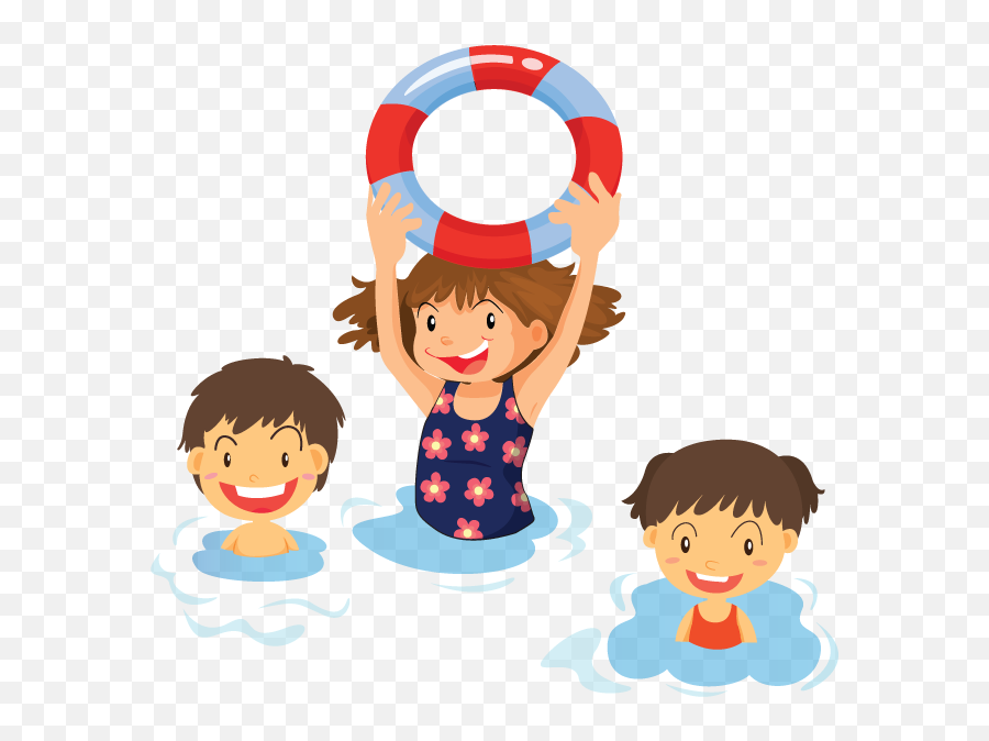 Download Family Clipart Swim - Children Swimming Clipart Png Kids Cartoon Swimming Png Emoji,Swimmer Emoji