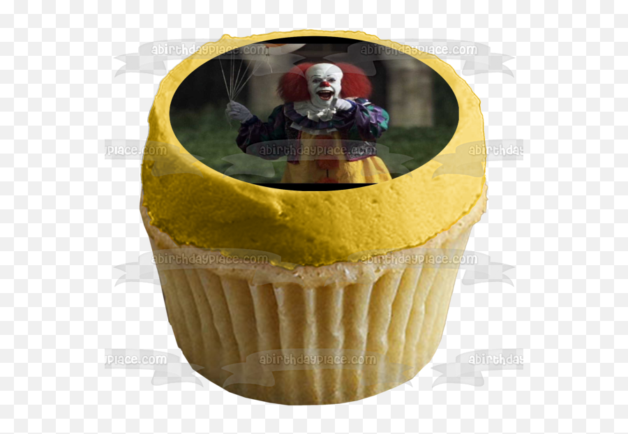 Stephen King It Pennywise Balloons Edible Cake Topper Image Abpid22091 - Food Race Cars Hot Wheels Emoji,Holding Cake Emoticon