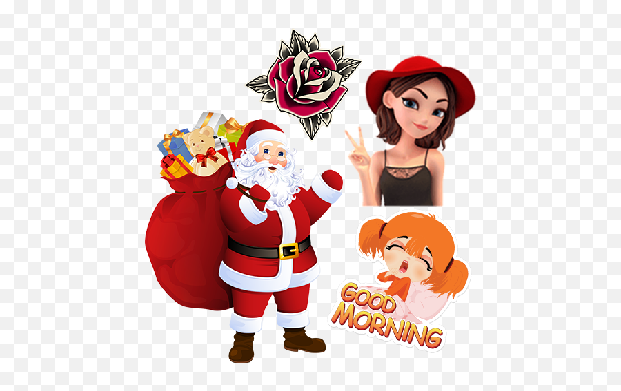 Funny Stickers For Whatsapp - Google Play Santa Claus With Children Png Emoji,How Do You Get Emoji Love On Musically