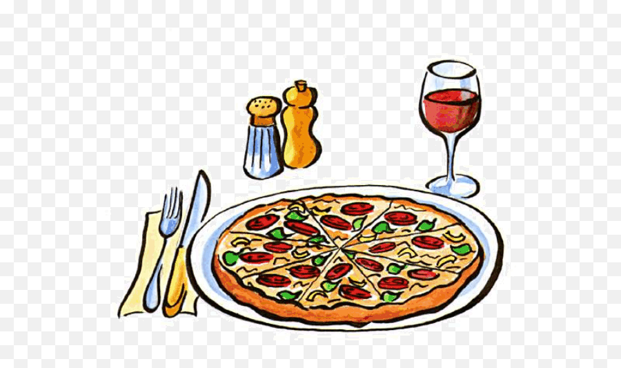 Cartoon Pizza - Wine Glass Emoji,Yum Emoticon Pizza