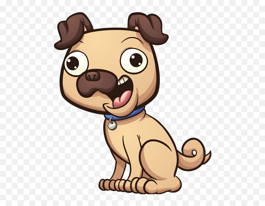 Puglife - Angry Happy Dog Cartoon Emoji,Hit Dog Emoji