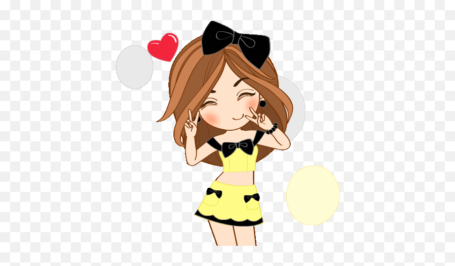 Sticker - Dancing Girl Cartoon Gif Emoji,Dancing Girls Emoji