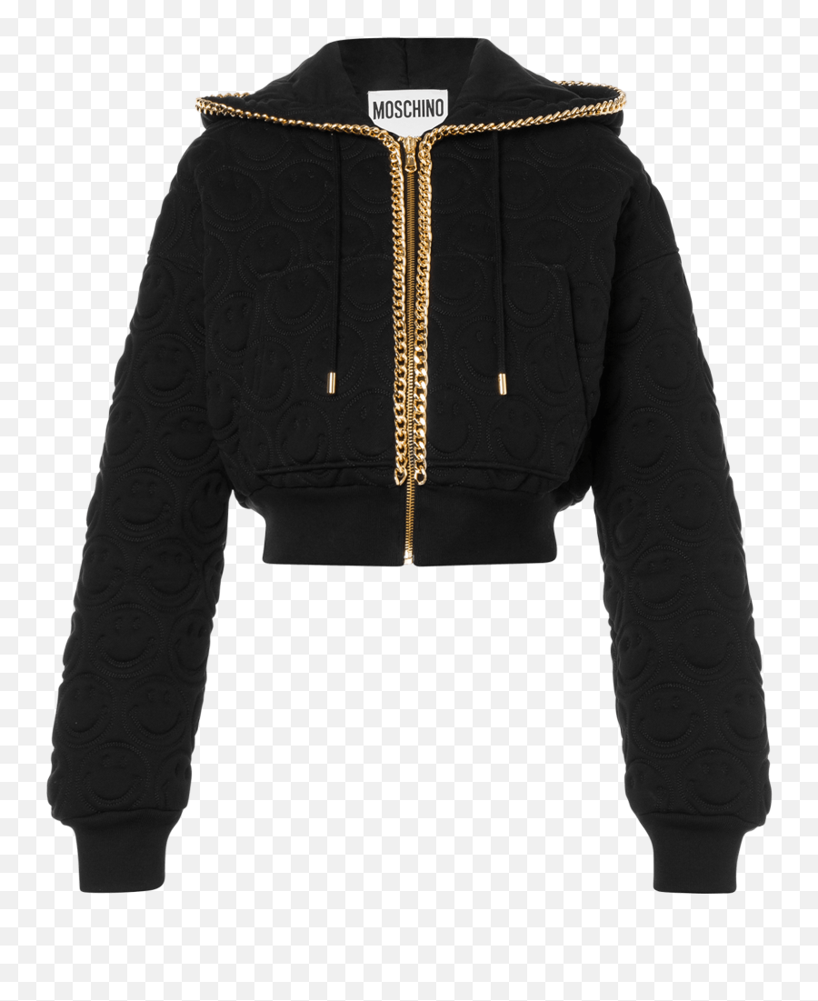 Cropped Sweatshirt Moschino X Smiley - Long Sleeve Emoji,Sweater Black Emoticon
