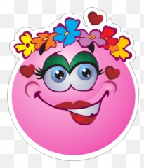 Flower Girl Emoji Decal - Happy,Emoji Wall Decals
