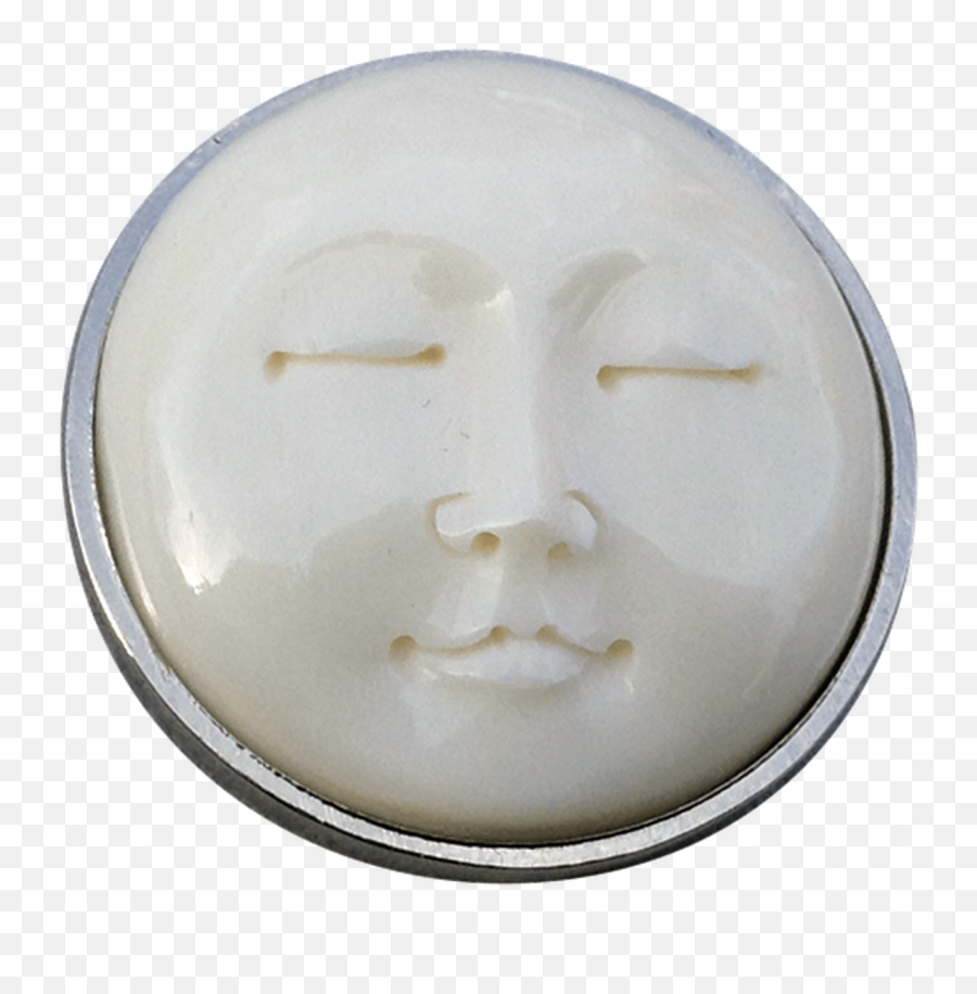 Buffalo Bone Carved Ball Marker Emoji,Moon Face Emoji Shirt