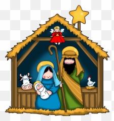 Nativity Clip Art Black And White Free - Nativity Clipart Emoji,Manger Emoji