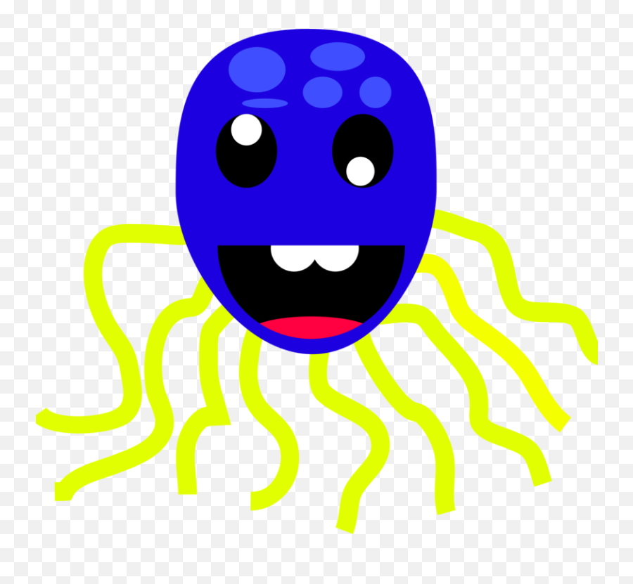Drawing Octopus Smiley Organism Robot - Openclipart Png Dot Emoji,Robot Face Emoticon