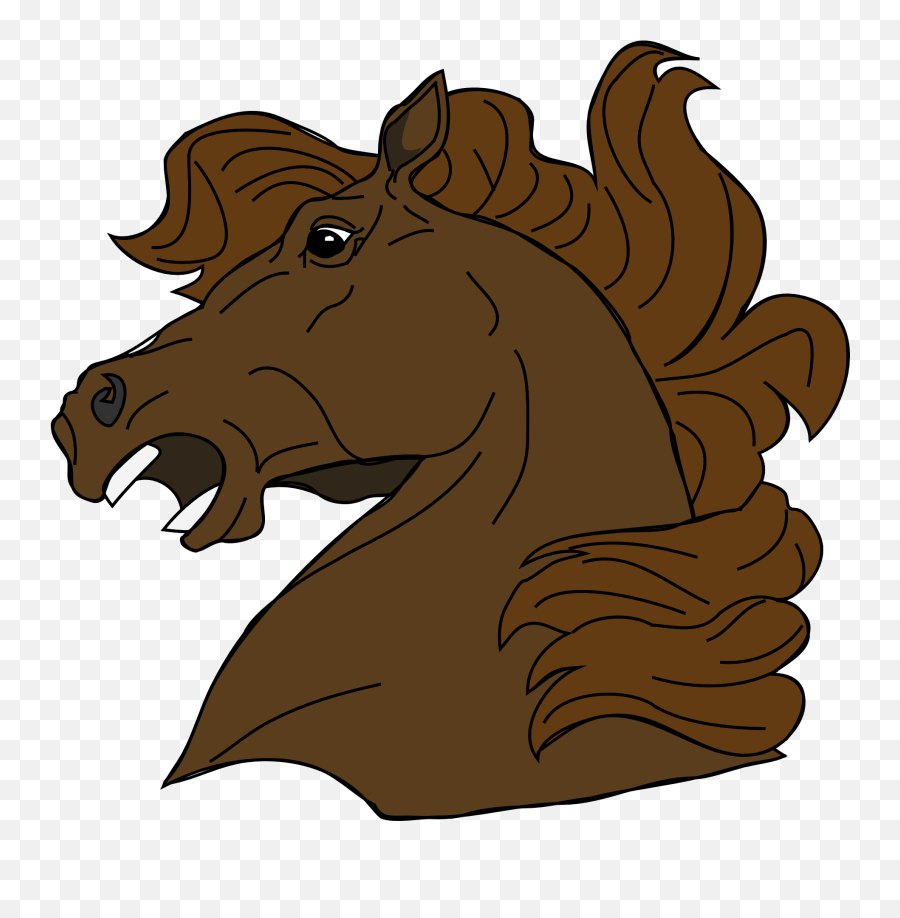 Brown Horse Head Clipart Free Download Transparent Png - Angry Horse Clipart Emoji,Horse Horn Emoji