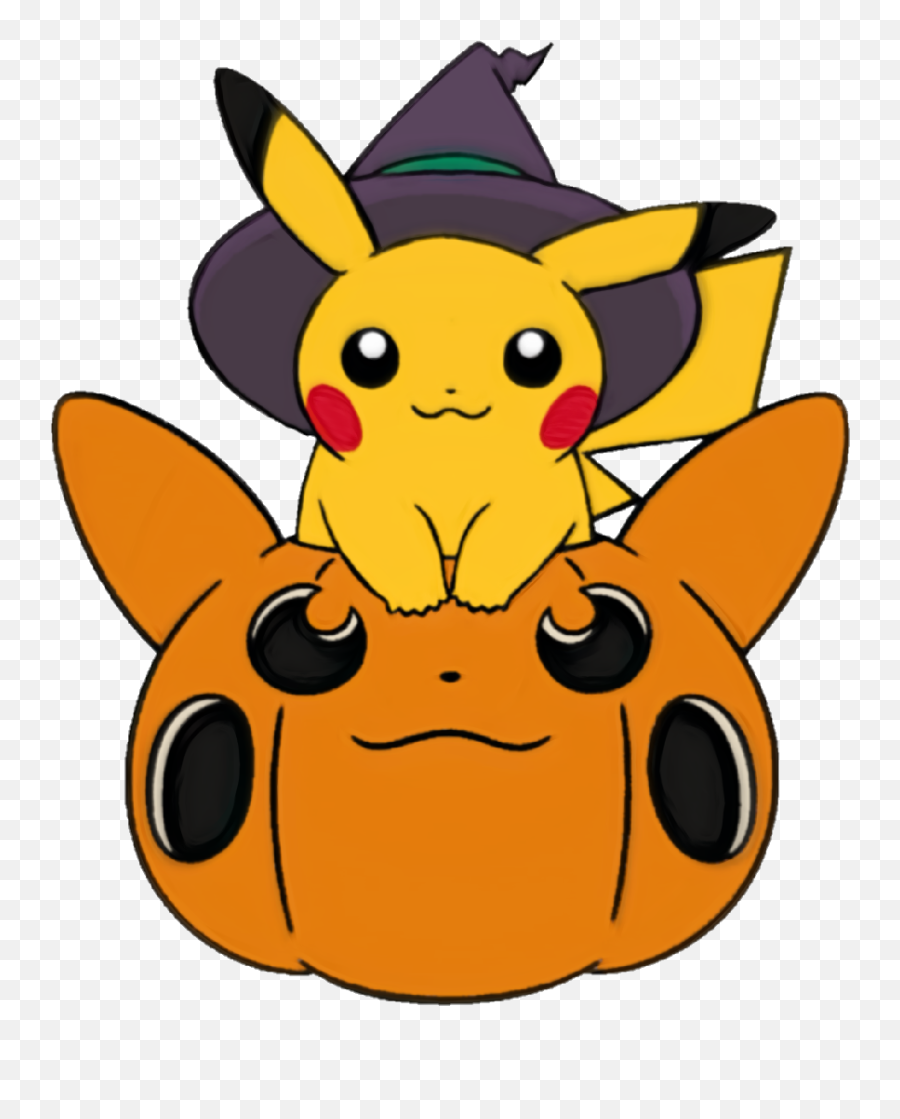 Halloween Cute Pumkin Hat Sticker - Pikachu Halloween Emoji,Lemon Emoji Hat