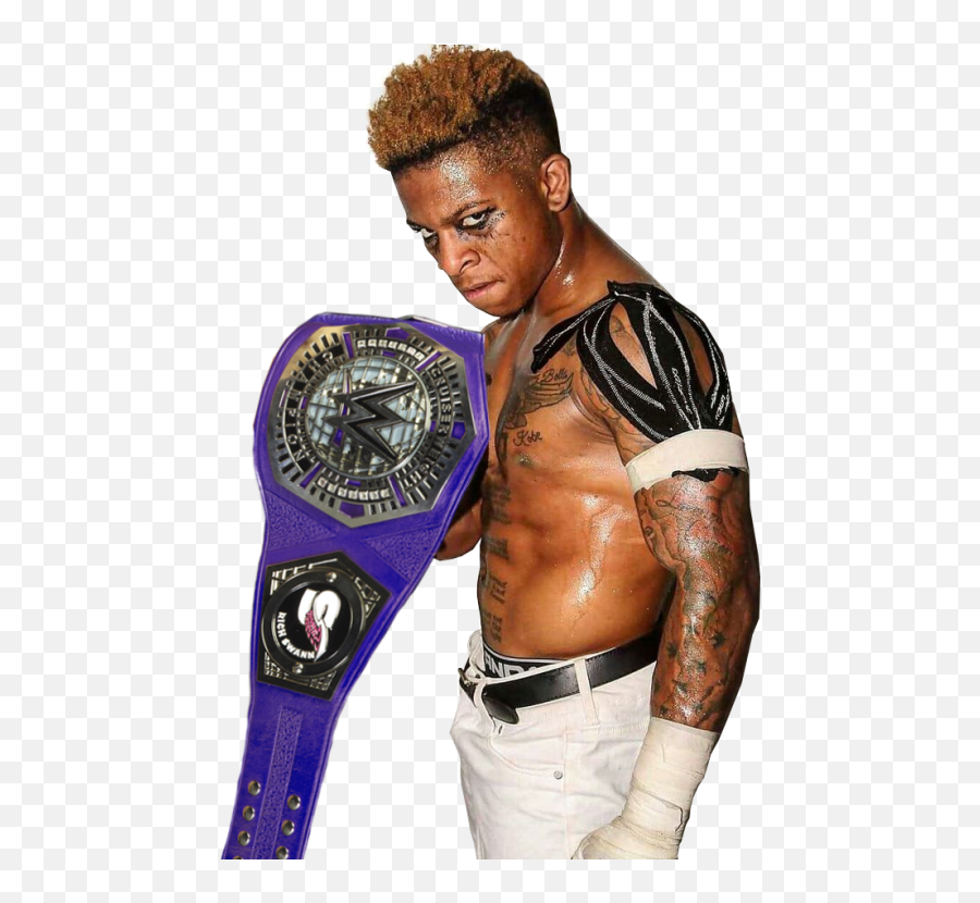 Wwe Lio Rush Showing Belt - Wwe Lio Rush Cruiserweight Champion Emoji,Bruiser Brody Emoji