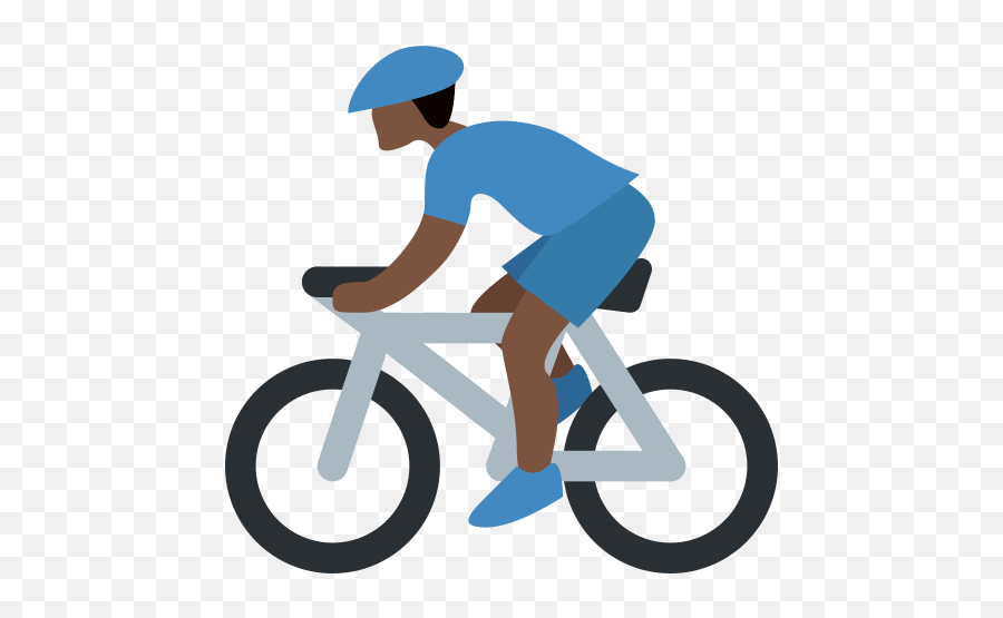 Man Biking Emoji With Dark Skin Tone - Cyclist Emoji,Emoji Land Musical