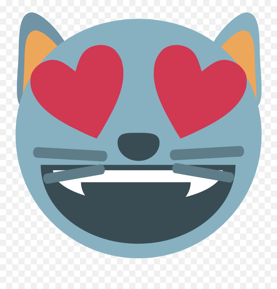 Smiling Cat With Heart - Eyes Emoji Clipart Free Download Scalable Vector Graphics,Heart Eyes Emoji