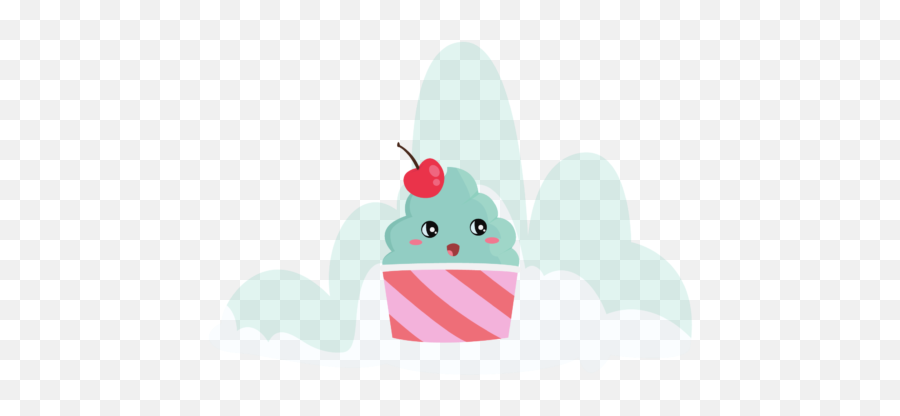 Cute Kawai Ice Cream Cup Graphic - Cake Decorating Supply Emoji,Ice Cream Emoticon Japanese