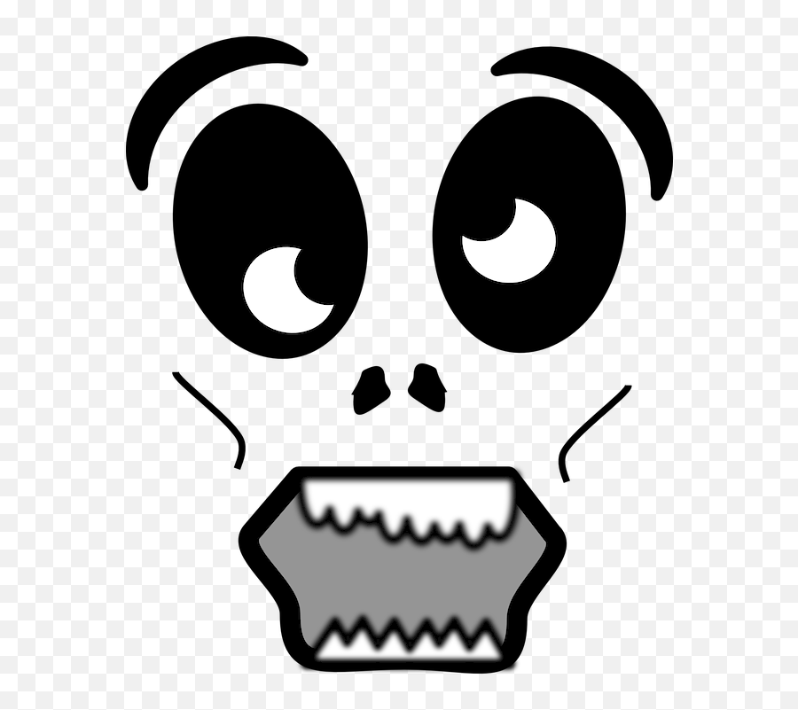 Scary Face Head Black And - Free Vector Graphic On Pixabay Emoji,Scared Emotions Clipart