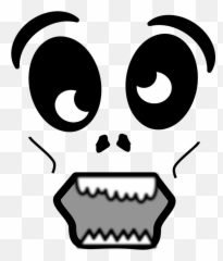 Scary Face Head Black And - Free Vector Graphic On Pixabay Emoji,Scared Emotions Clipart