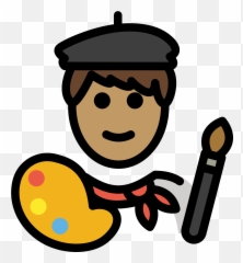 Artist Emoji Clipart - Artist,Emoji Canvas Painting