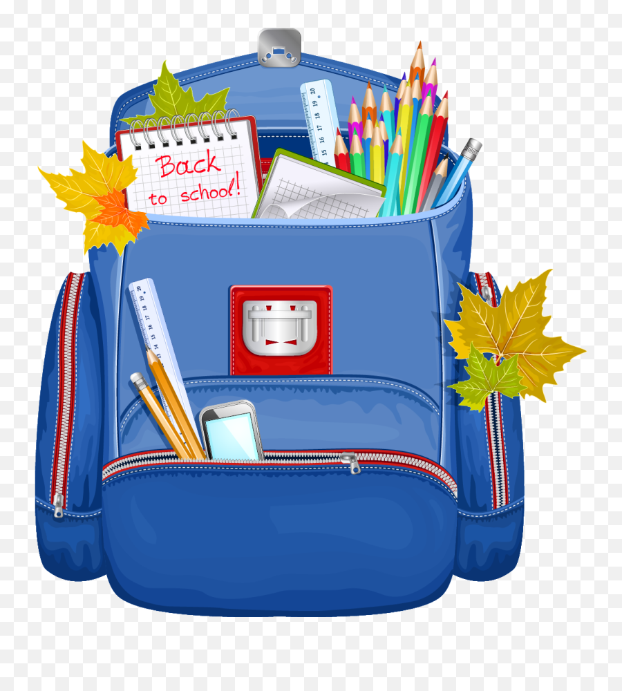 Homework Clipart Backpack Homework - Backpack Filled With School Supplies Emoji,Emoji Backpack For Boys