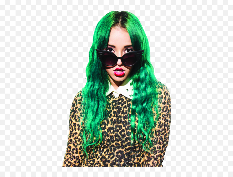 Hot Green Hair Girl With Glasses Psd Official Psds - Sexy Girls Green Png Emoji,Girl With Glasses Emoji