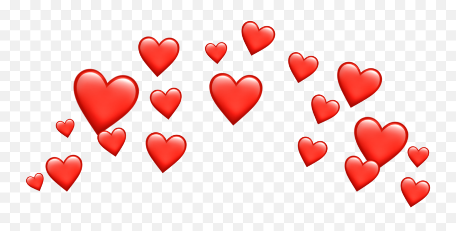 Freetoeditcrown Heart Hearts Emoji Emojis Tumblr - Transparent Background Red Hearts Png,Crown Emoji