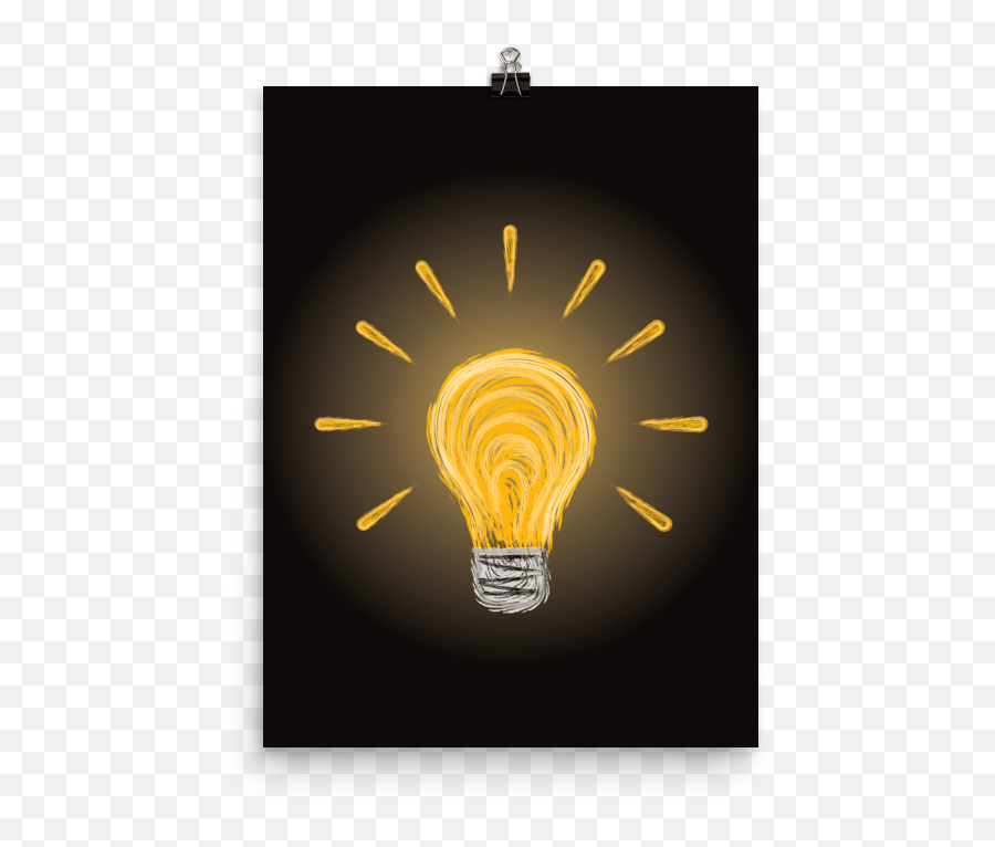 Light In The Dark Wall - Incandescent Light Bulb Emoji,24x36.emotion Poater