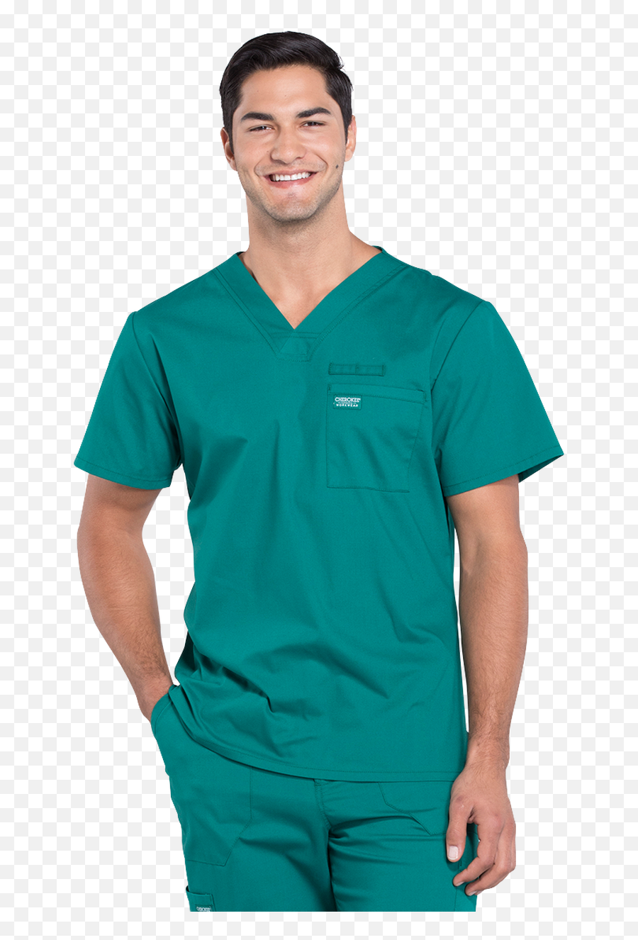 Ww675 Cherokee Workwear Professionals Menu0027s V - Neck Top Cherokee Medical Scrubs Emoji,Nurse Uniform Color And Emotion