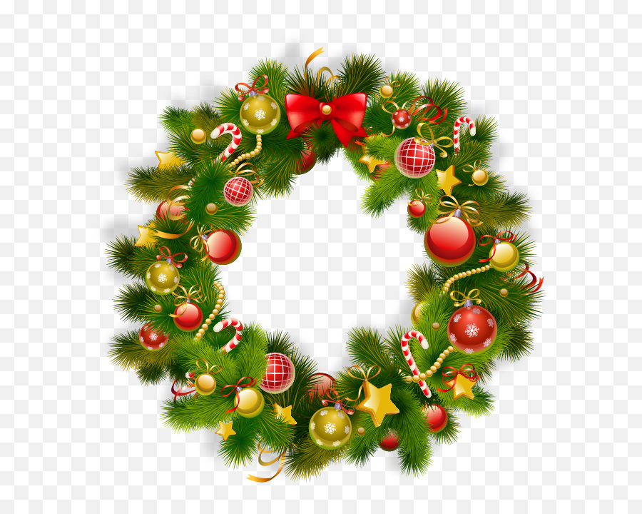 Christmas - Transparent Background Christmas Wreath Clipart Png Emoji,Emoji Christmas Ornaments