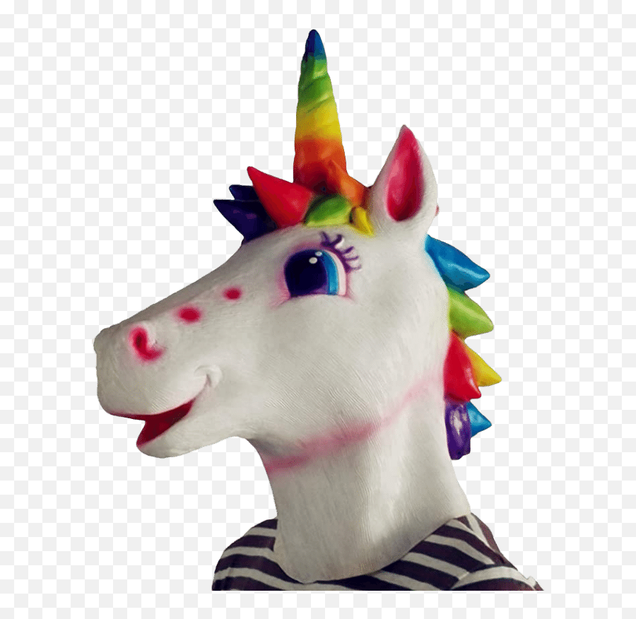The Rainbow Unicorn Head - Unicorn Maska Emoji,Unicorn Emoji Costume