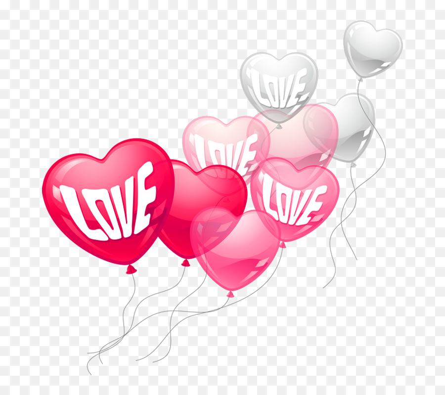 Love Heart Baloons Png Clipart Picture - Pink Valentines Balloons Clipart Emoji,Pink Heart Emoji Balloons