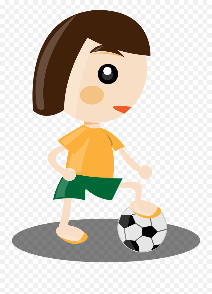 Girl Playing Soccer Clipart - Girl Playing Football Clipart Png Emoji,Soccer Ball Girl Emoji