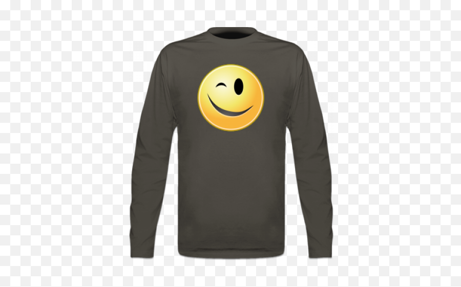 Buy A Wink Smiley Long Sleeve Shirt Online - Long Sleeve Emoji,Stoner Text Emoticon